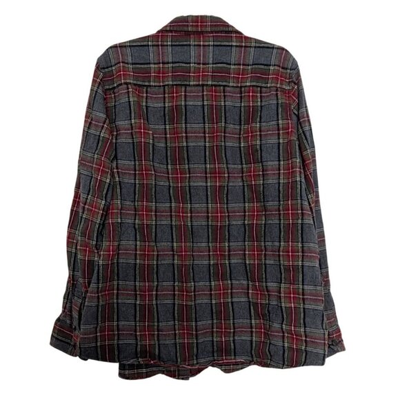 LL Bean Scotch Plaid Flannel Shirt Mens Size Large Gray Relaxed Fit Button Front - Picture 5 of 8